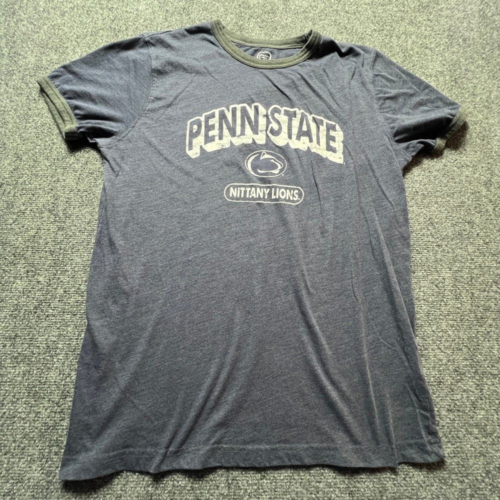 Proedge Penn State Nittany Lions Ringer T-Shirt Navy Blue Heather Mens Large